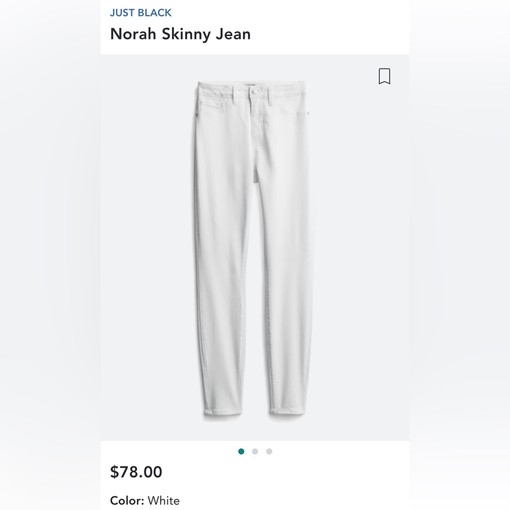 NEW Just Black White Skinny Jean, size 10